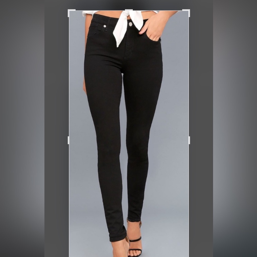 Agolde Sophie High Rise Skinny in Jet Black Size 26 great condition stretch